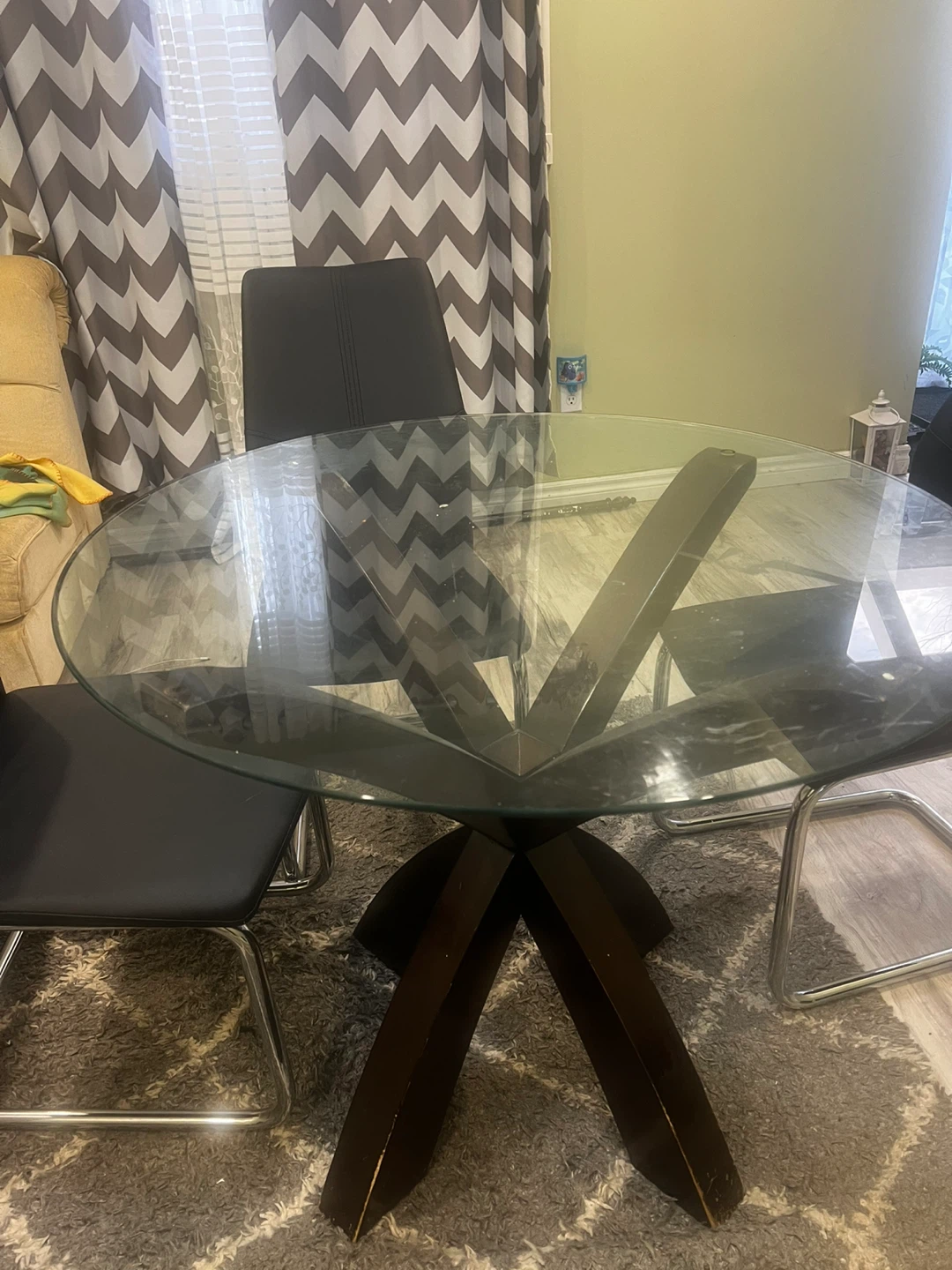 Glass Top Round Dining Table with 3 Chairs - photo 2