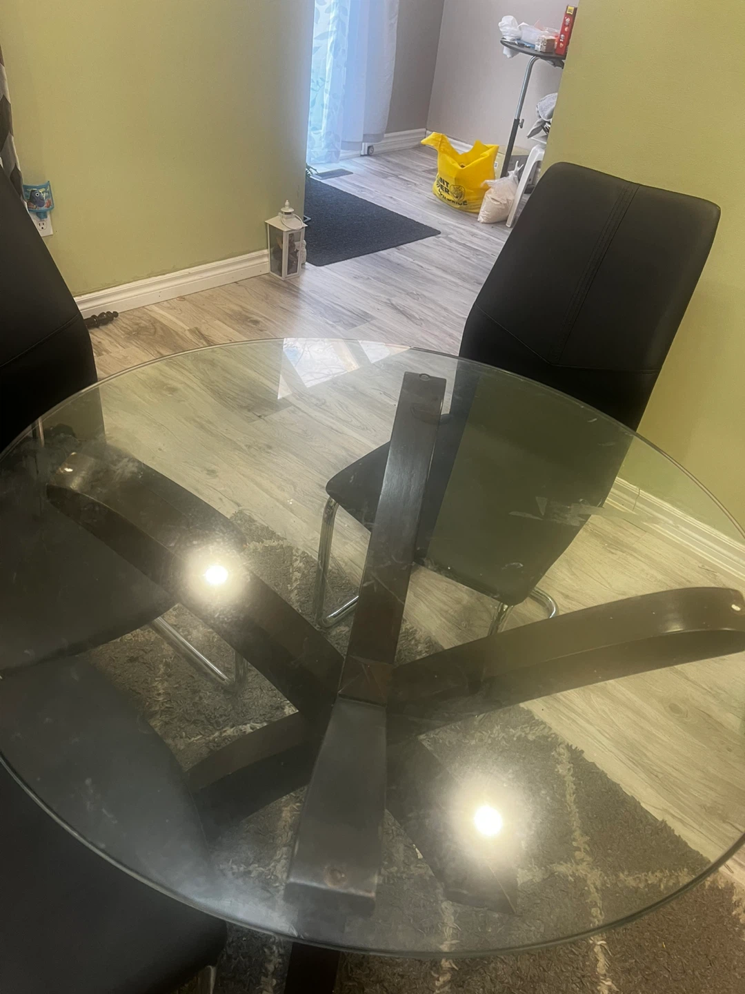 Glass Top Round Dining Table with 3 Chairs - photo 3
