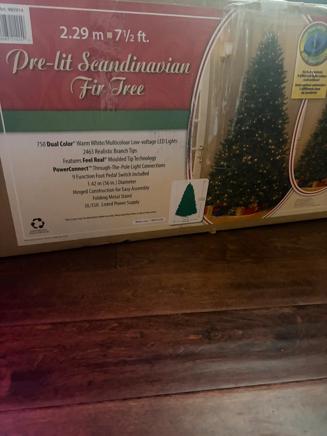 Pre-lit Scandinavian Fir Tree 7 1/2 ft