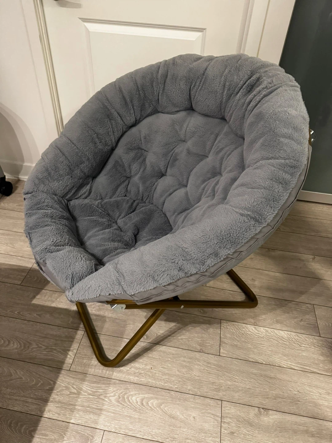 Chair/Faux Fur Saucer Chair for Bedroom/X-Large (Grey) - photo 2