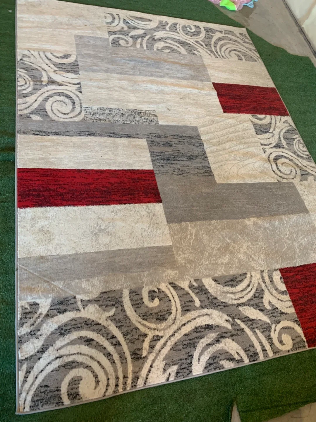 Area Rug - Red, Grey, and Beige image indicator(2)
