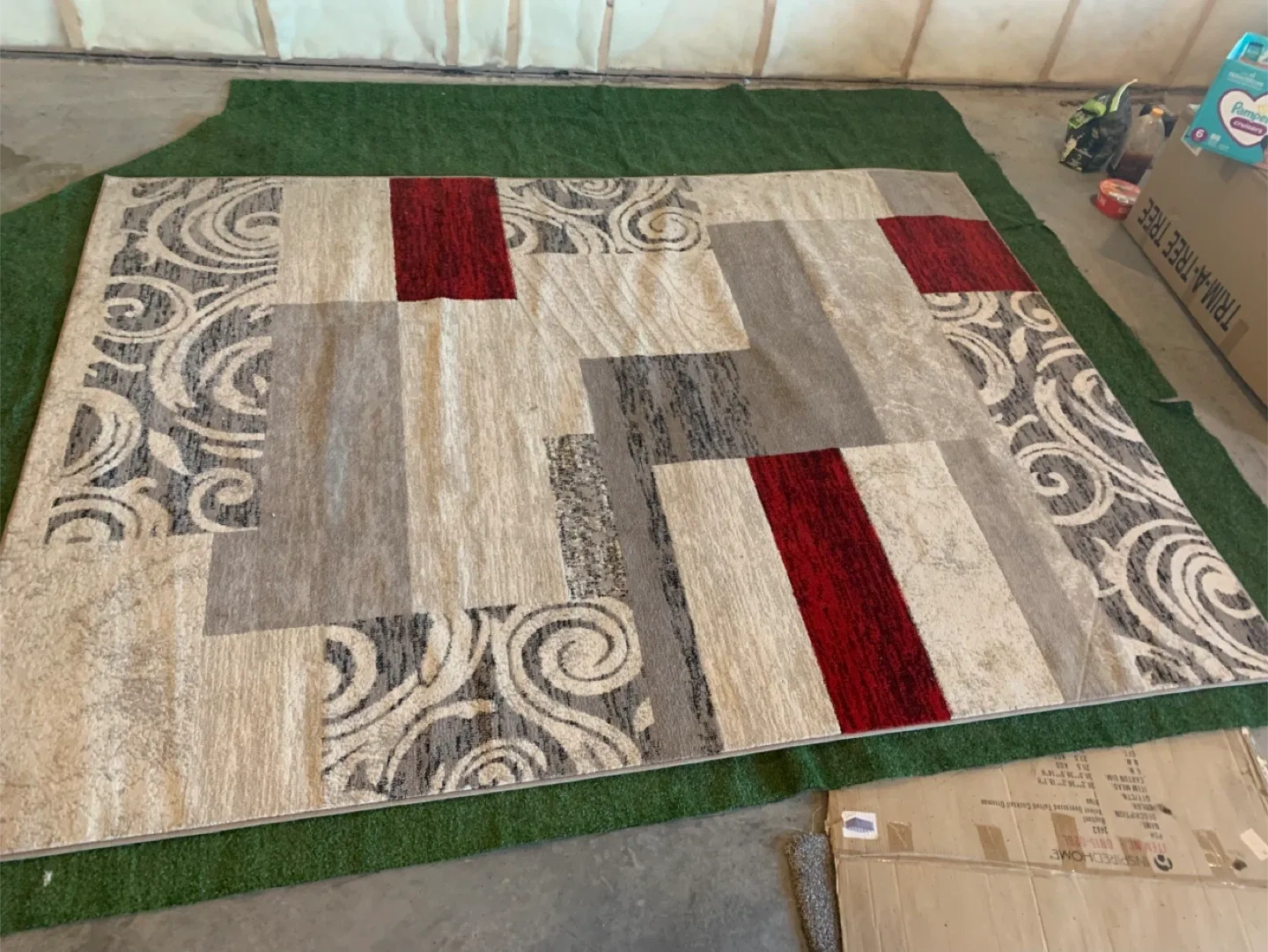 Area Rug - Red, Grey, and Beige image indicator(4)