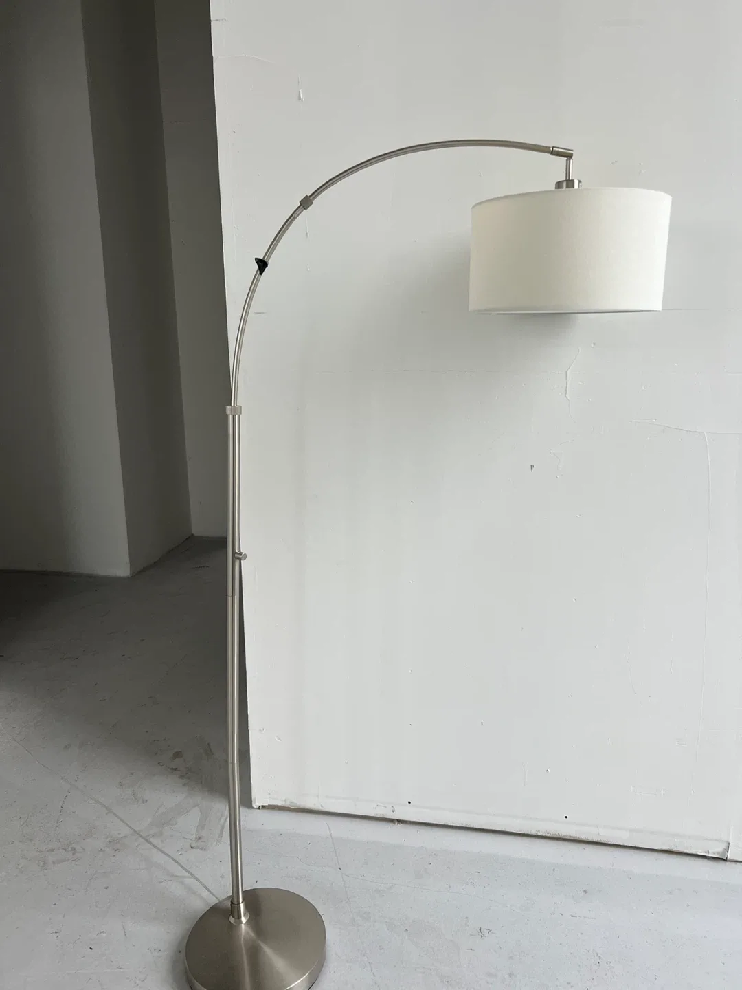 Arc Floor Lamp - Silver Finish, White Shade image indicator(4)