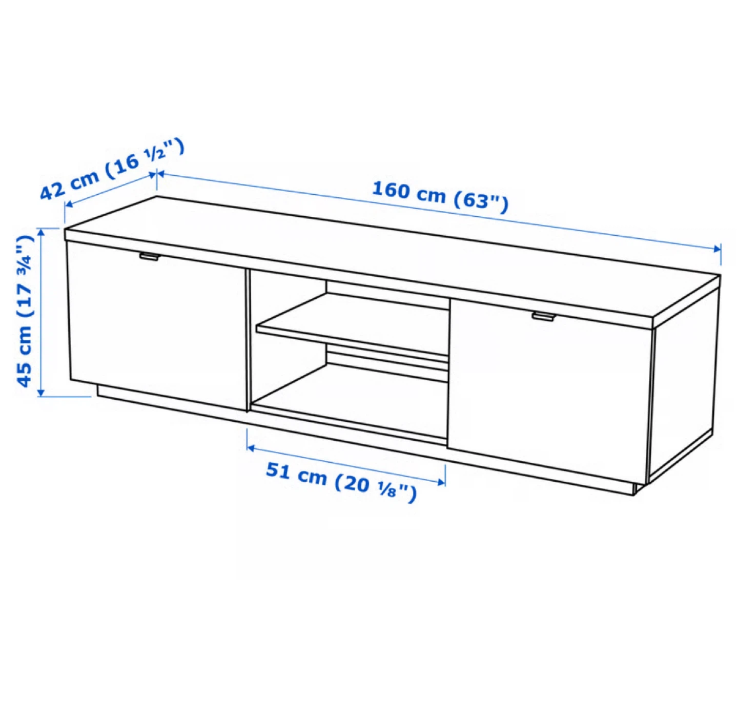 IKEA BESTA TV Unit - White - 63" - photo 3