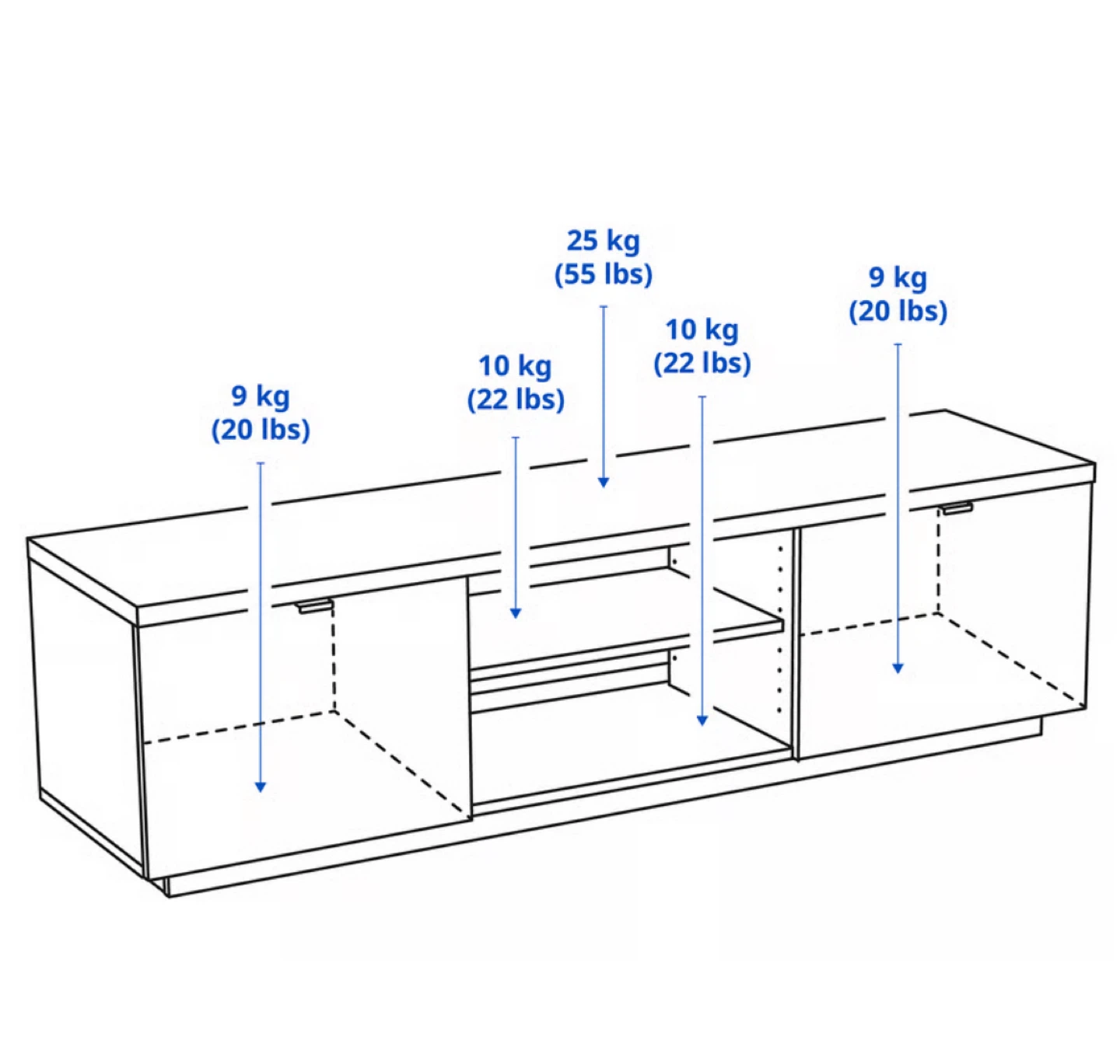 IKEA BESTA TV Unit - White - 63" - photo 2