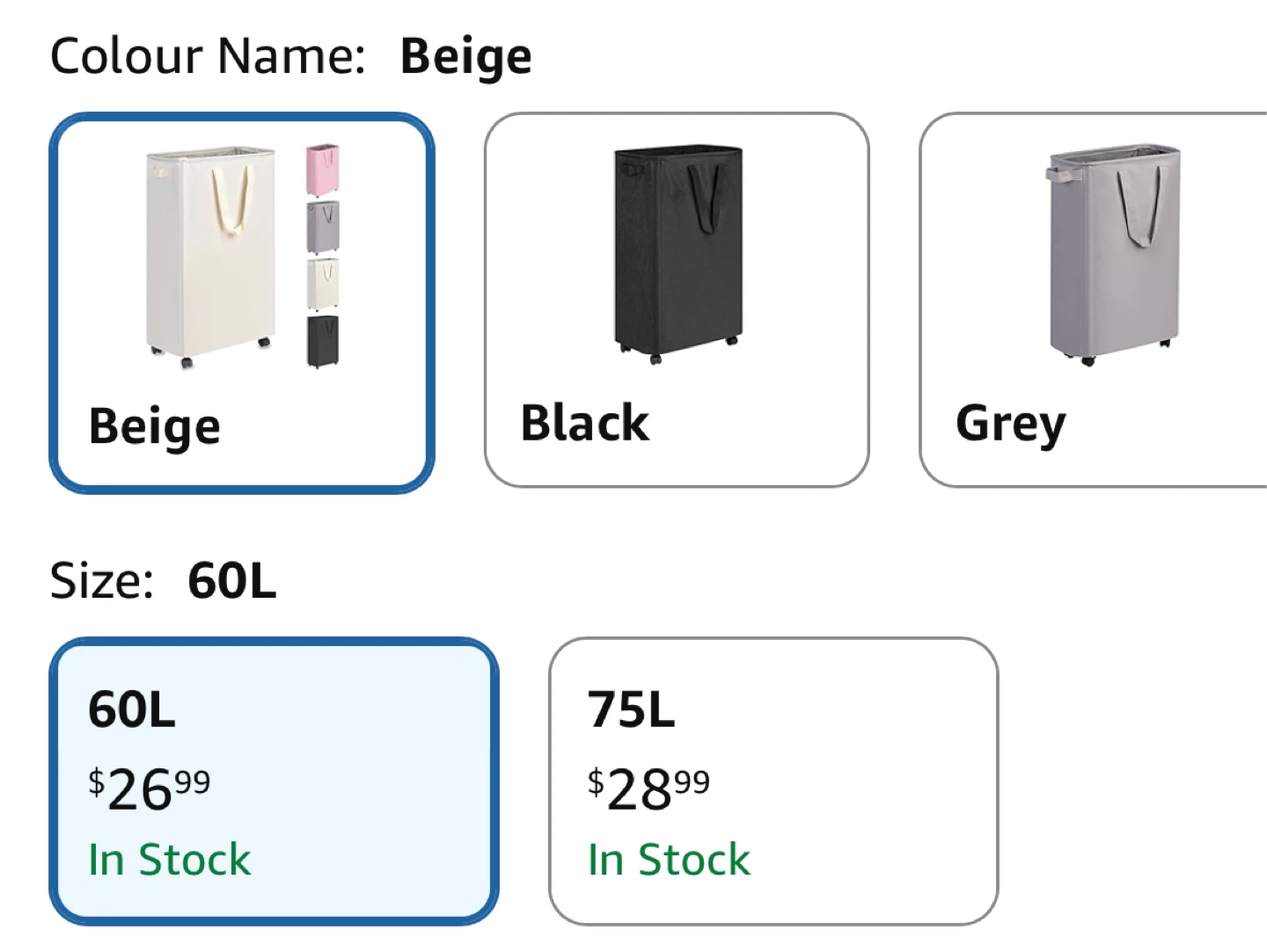 Rolling Laundry Basket - 60L Capacity - photo 4