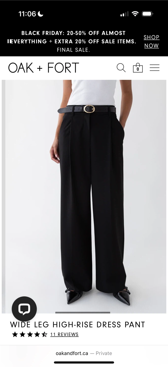 Oak + Fort Wide Leg High-Rise Dress Pant - Black - photo 2