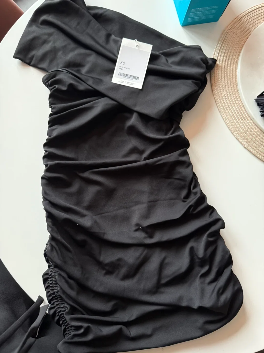 OAK + FORT Off Shoulder Ruched Mini Dress - XS image indicator(5)