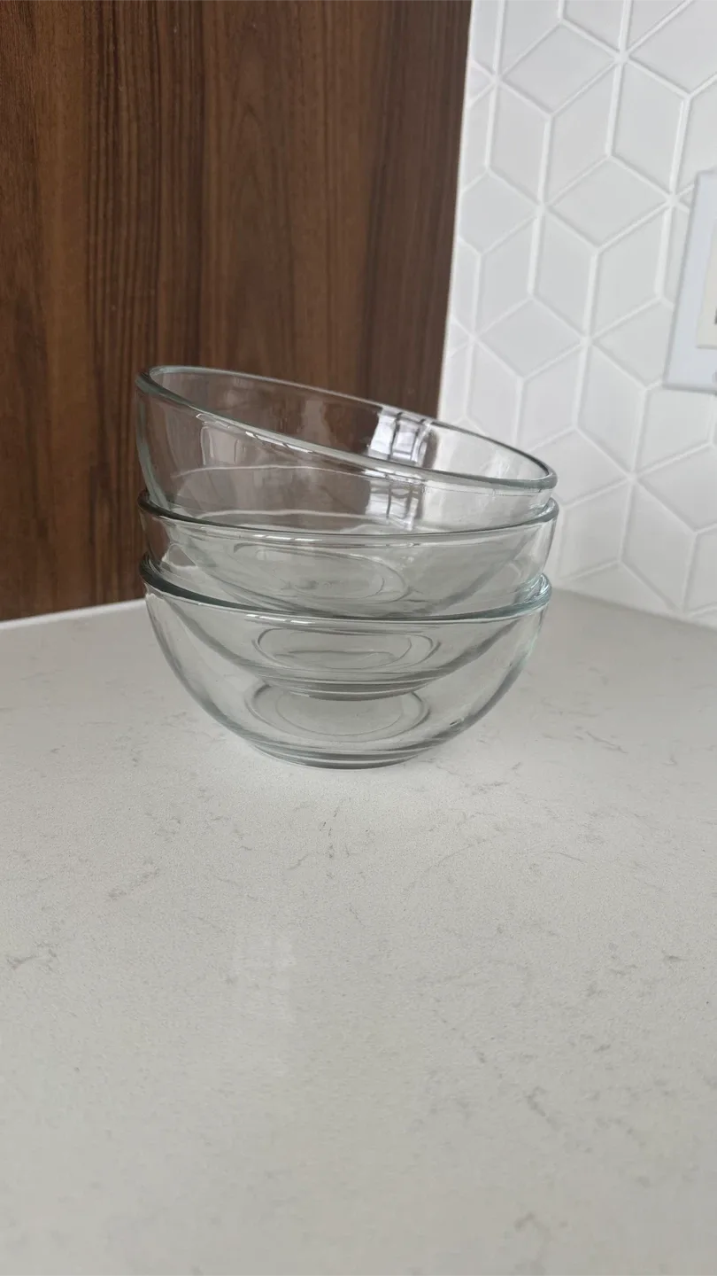 Set of 3 Clear Glass Bowls