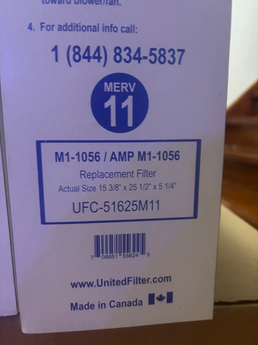 United Filter M1-1056 Replacement Filter 15 3/8"x25 1/2" image indicator(2)