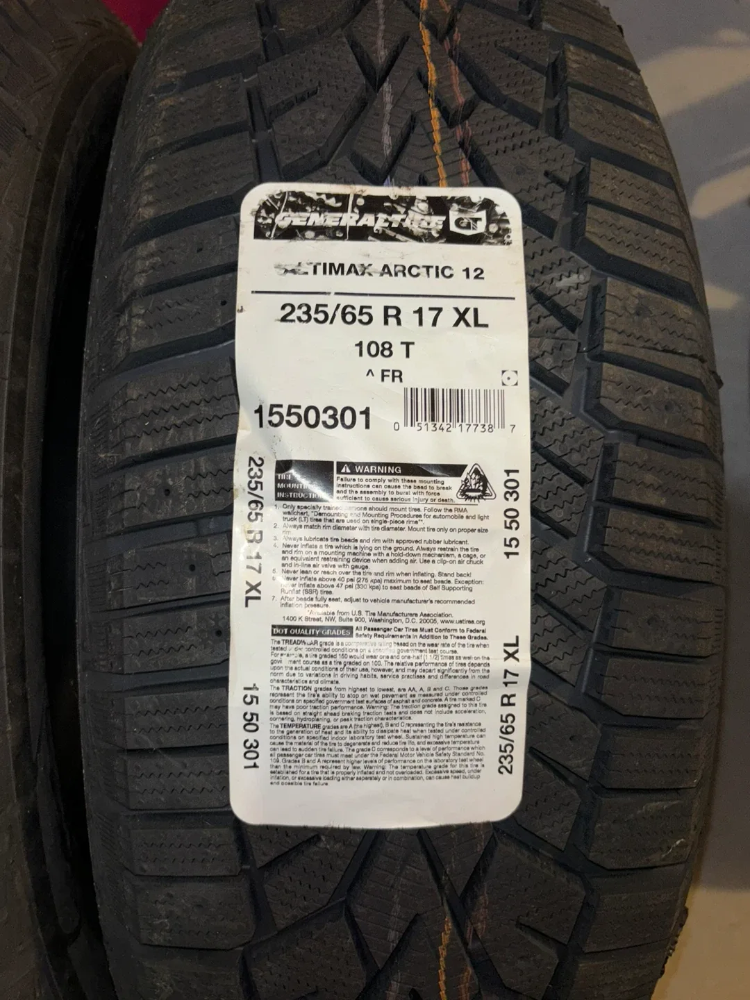 BRAND NEW General Altimax Arctic 12 - 235/65 R17 XL Tires image indicator(2)