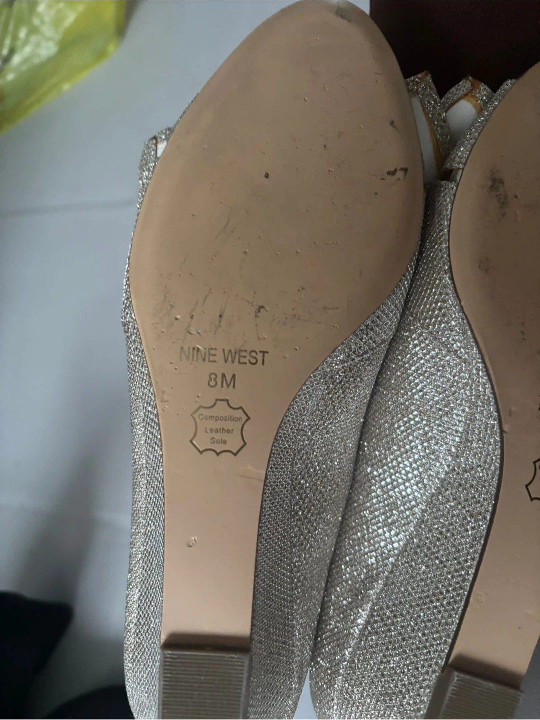 Nine West Gold Glitter Heels - Size 8M - photo 2
