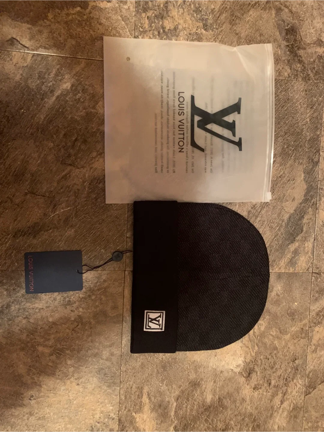 Louis Vuitton Black Beanie Hat