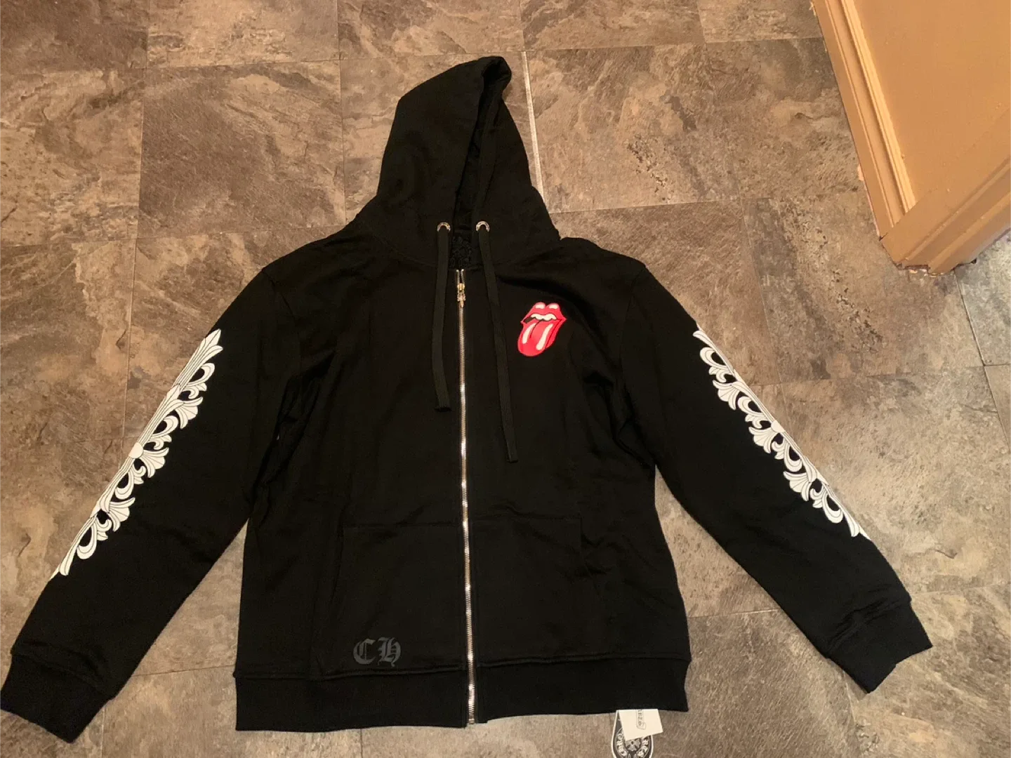 Chrome Hearts x Rolling Stones Black Zip Hoodie