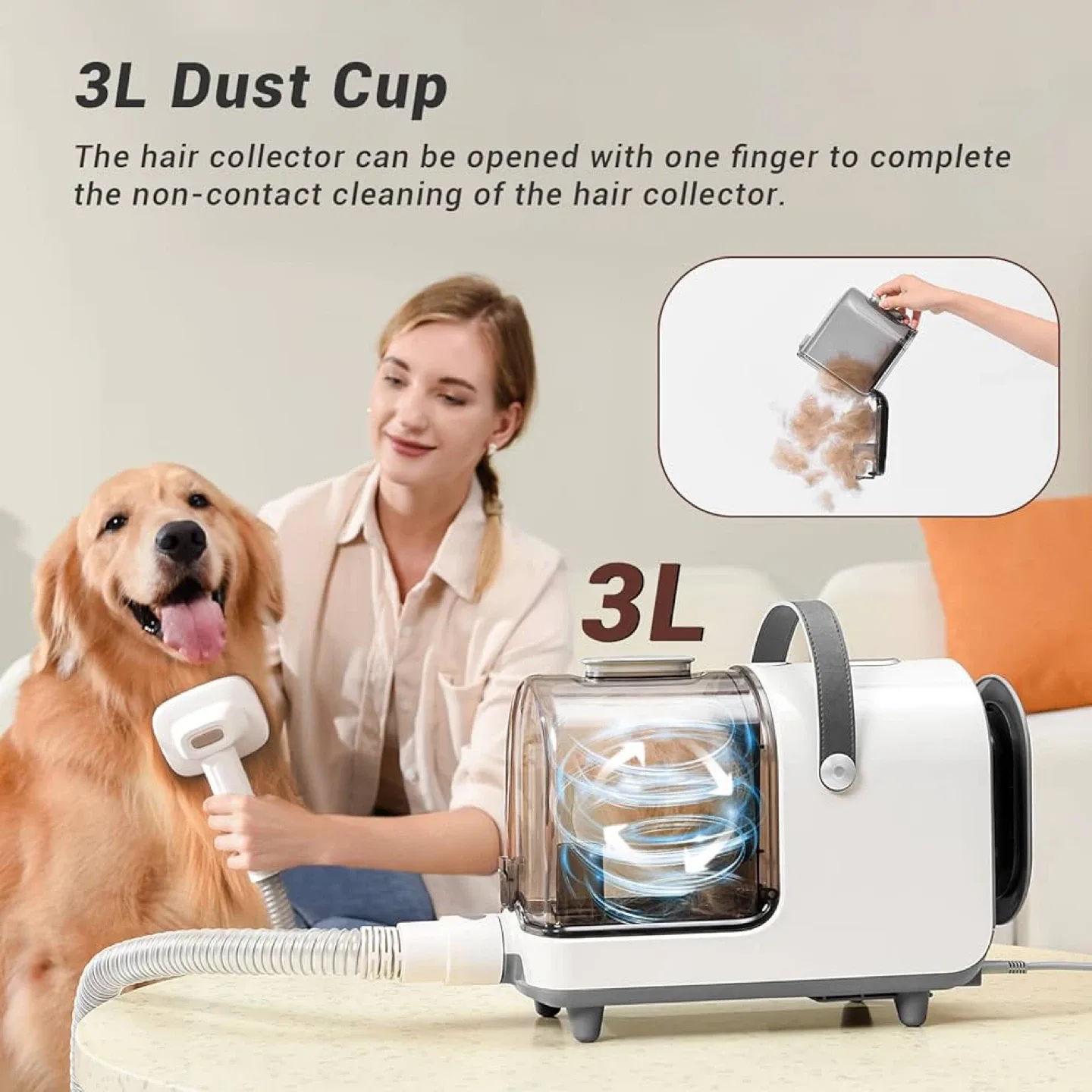 Bunfly Dog Grooming Kit & Dog Hair Vacuum image indicator(2)