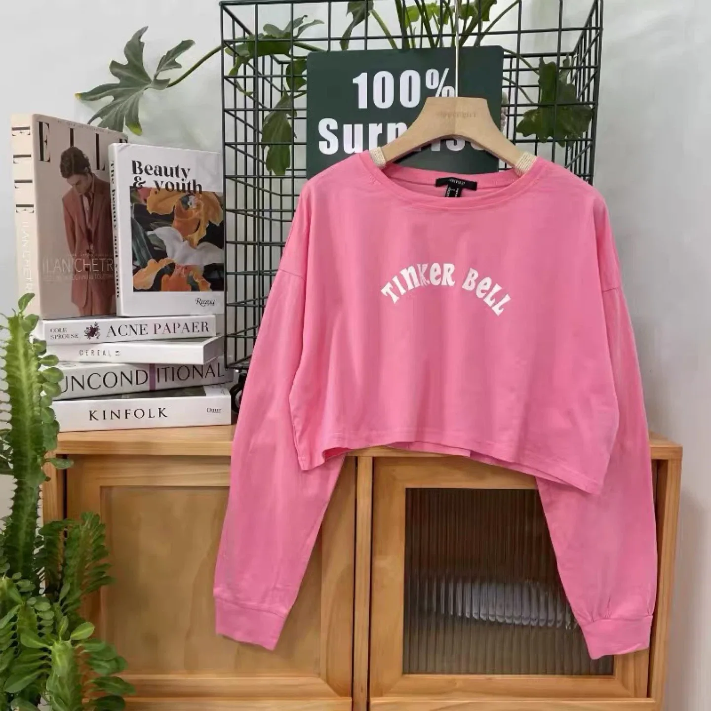 New Forever 21 Pink Tinker Bell Crop Top