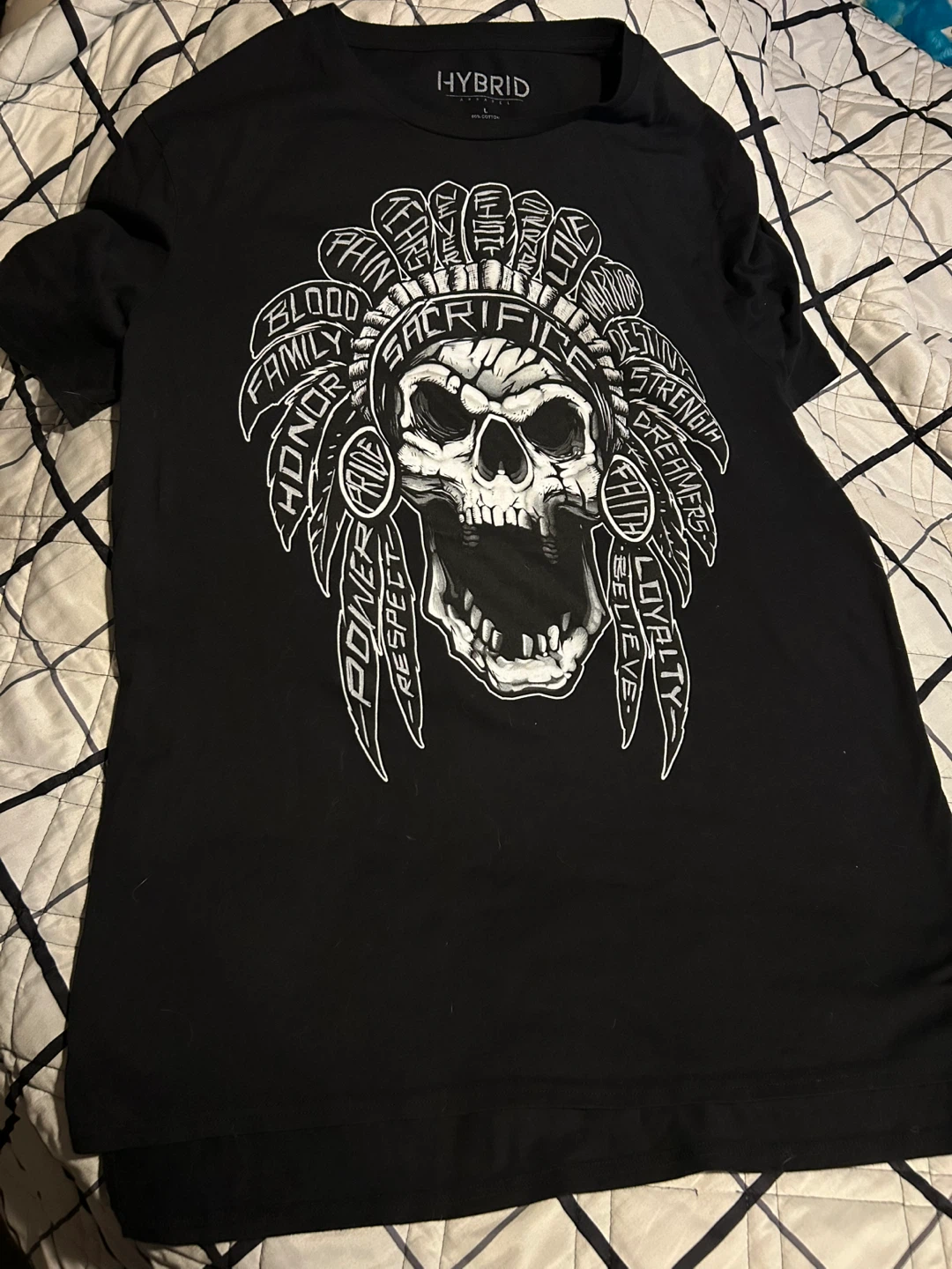 Hybrid Skull Graphic T-Shirt - Size L - photo 2