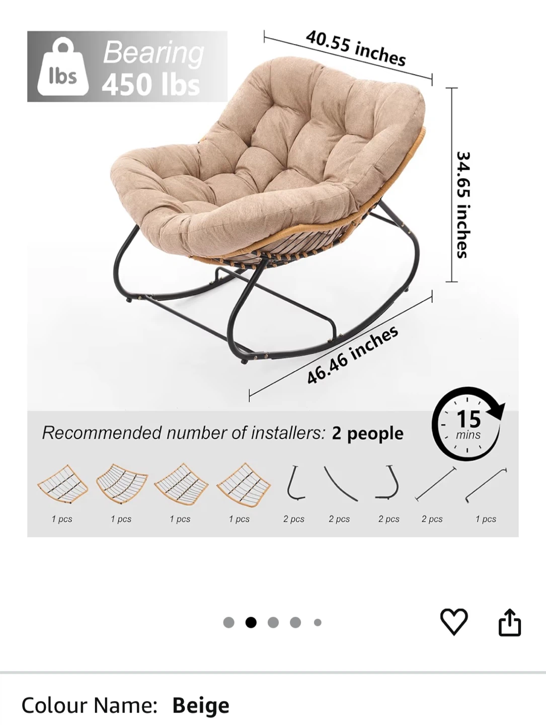 Papasan Chair with Cushion - photo 4