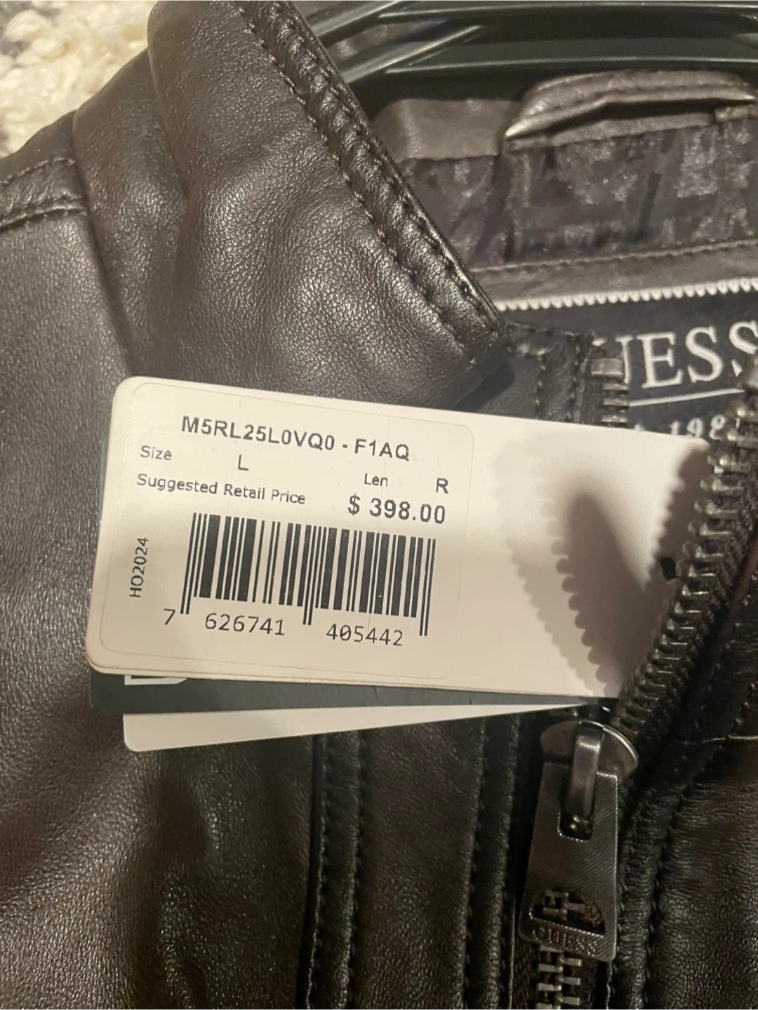 Guess Brown Leather Jacket - Size L - photo 2