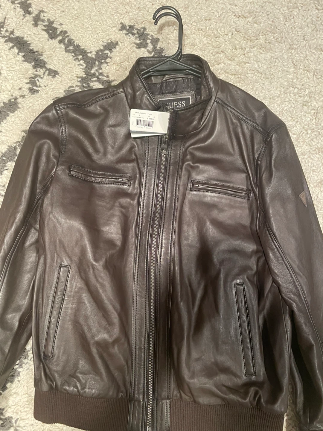Guess Brown Leather Jacket - Size L