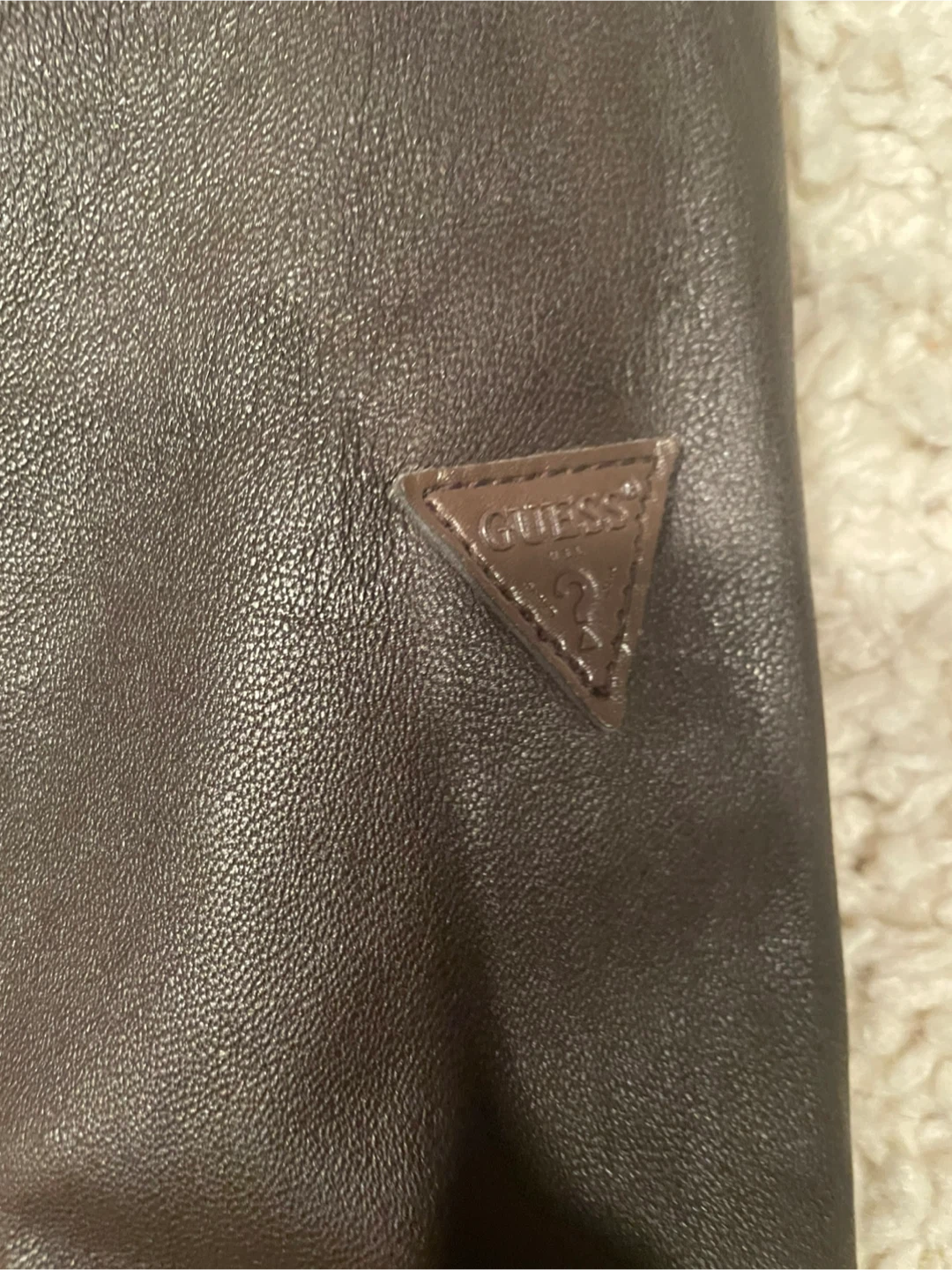 Guess Brown Leather Jacket - Size L - photo 5