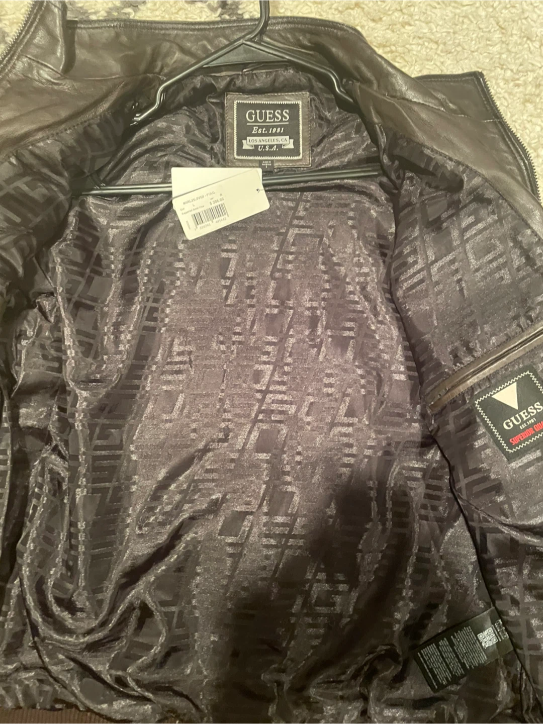 Guess Brown Leather Jacket - Size L - photo 3