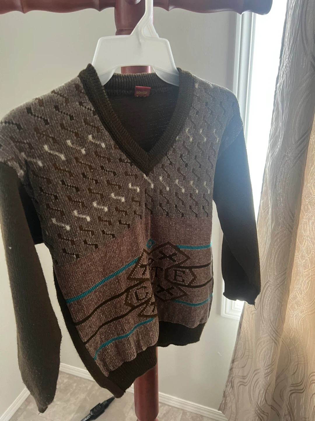 Boys' Brown Patterned Sweater size 6
