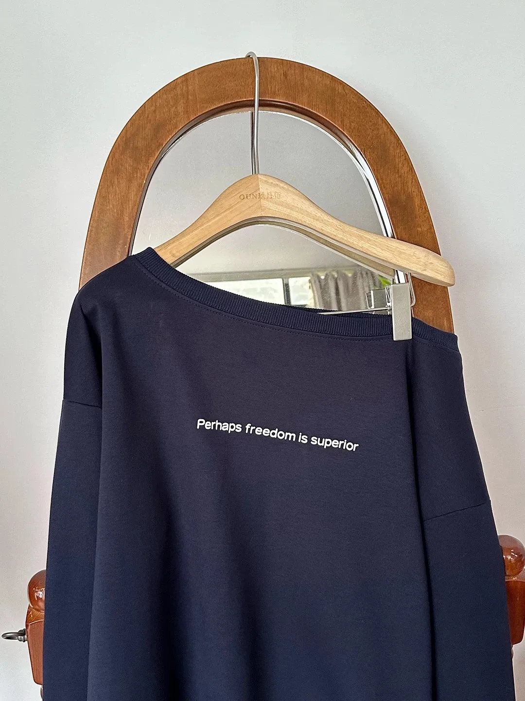 Navy Blue Off Shoulder Sweatshirt image indicator(2)
