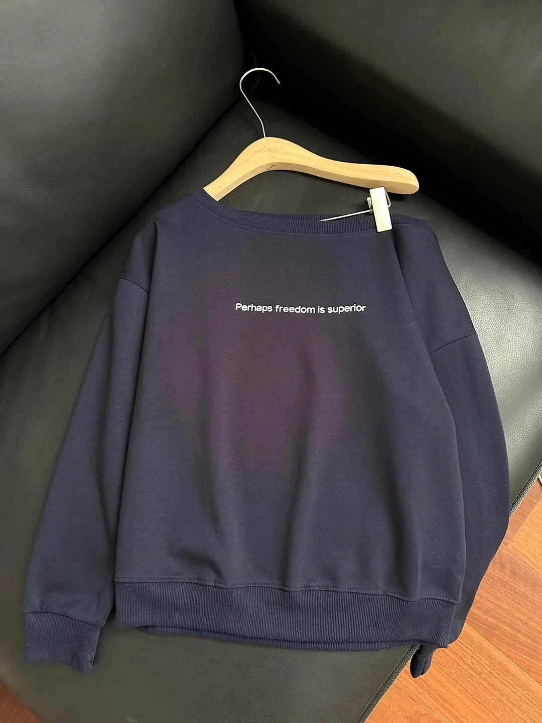Navy Blue Off Shoulder Sweatshirt image indicator(3)