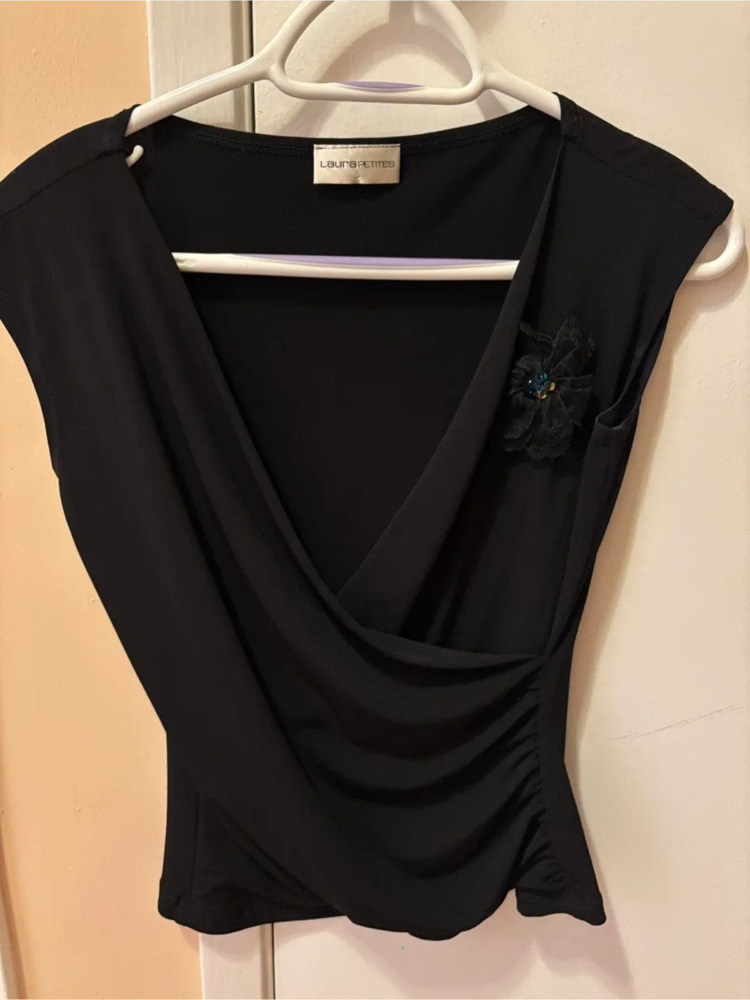 Laura Petites Black Blouse