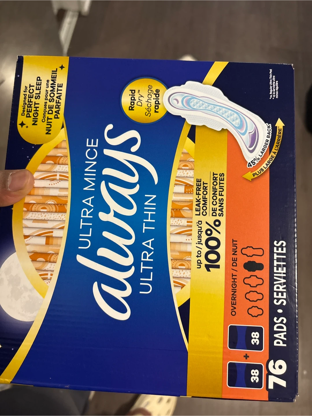 Always Ultra Thin 76 Pads - Overnight