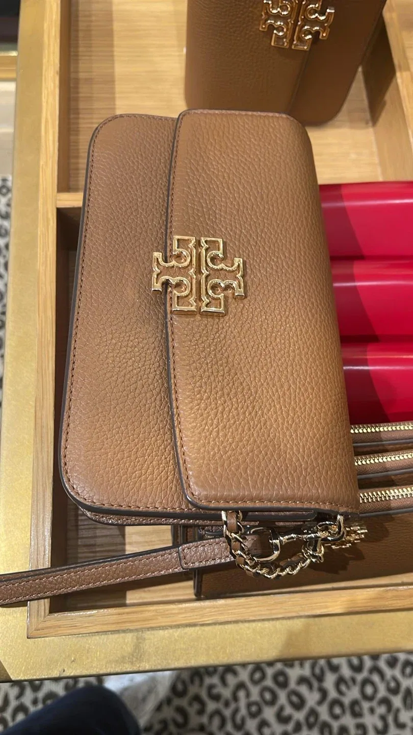 Tory Burch Brown Leather Wallet on Chain image indicator(2)
