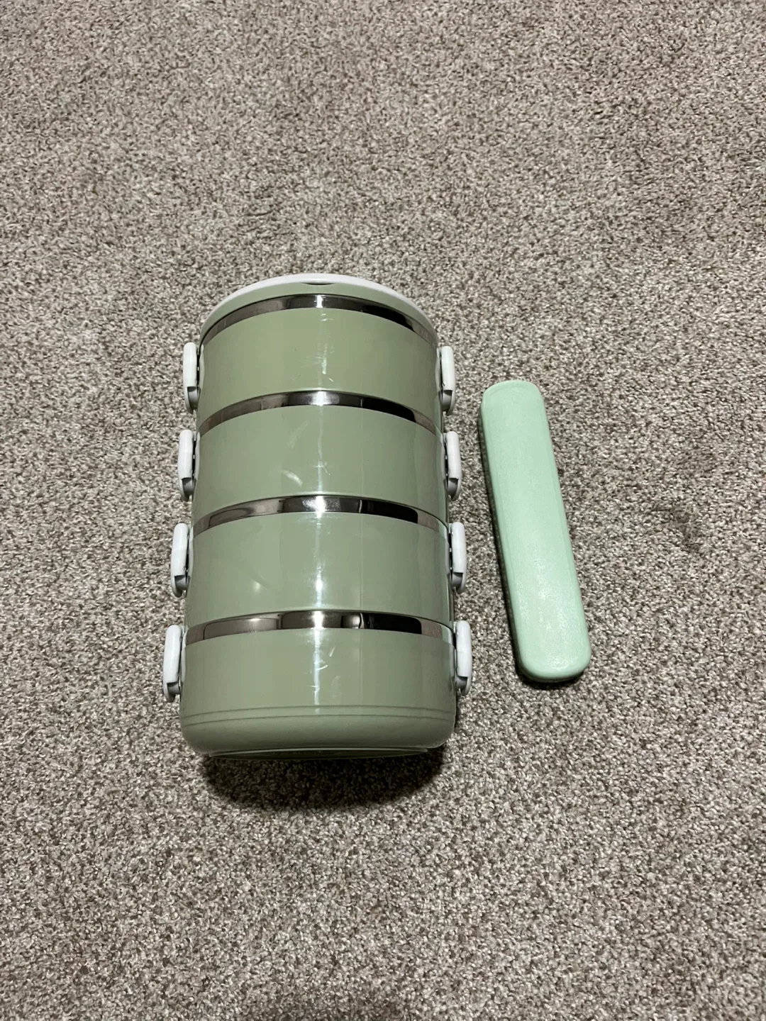 Green Stainless Steel Bento Lunch Box image indicator(2)