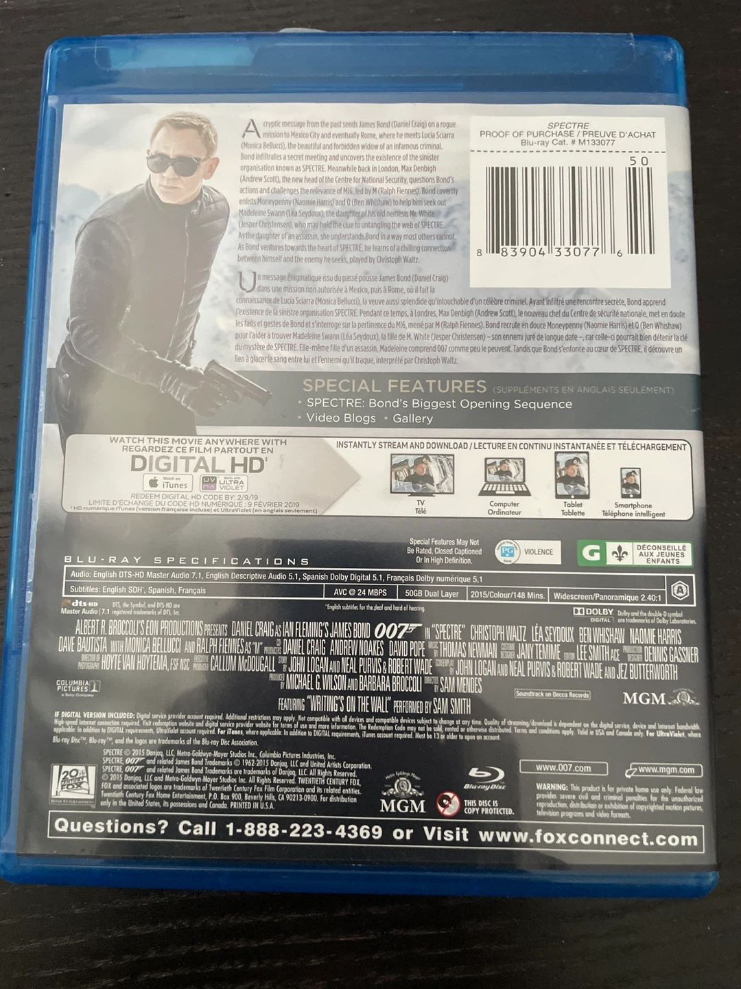 Spectre 007 Blu-Ray + Digital HD - photo 2