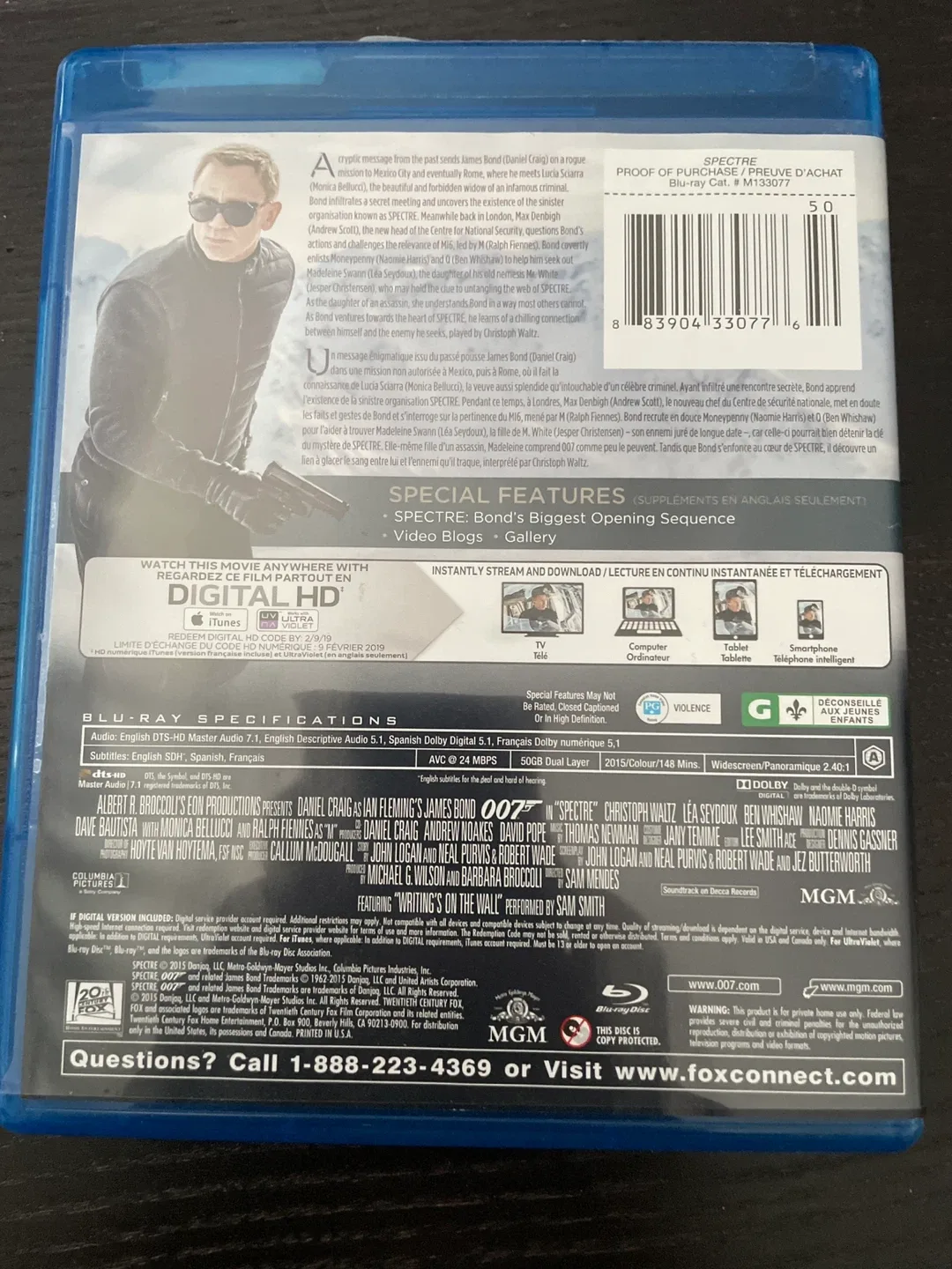 Spectre 007 Blu-Ray + Digital HD image indicator(2)