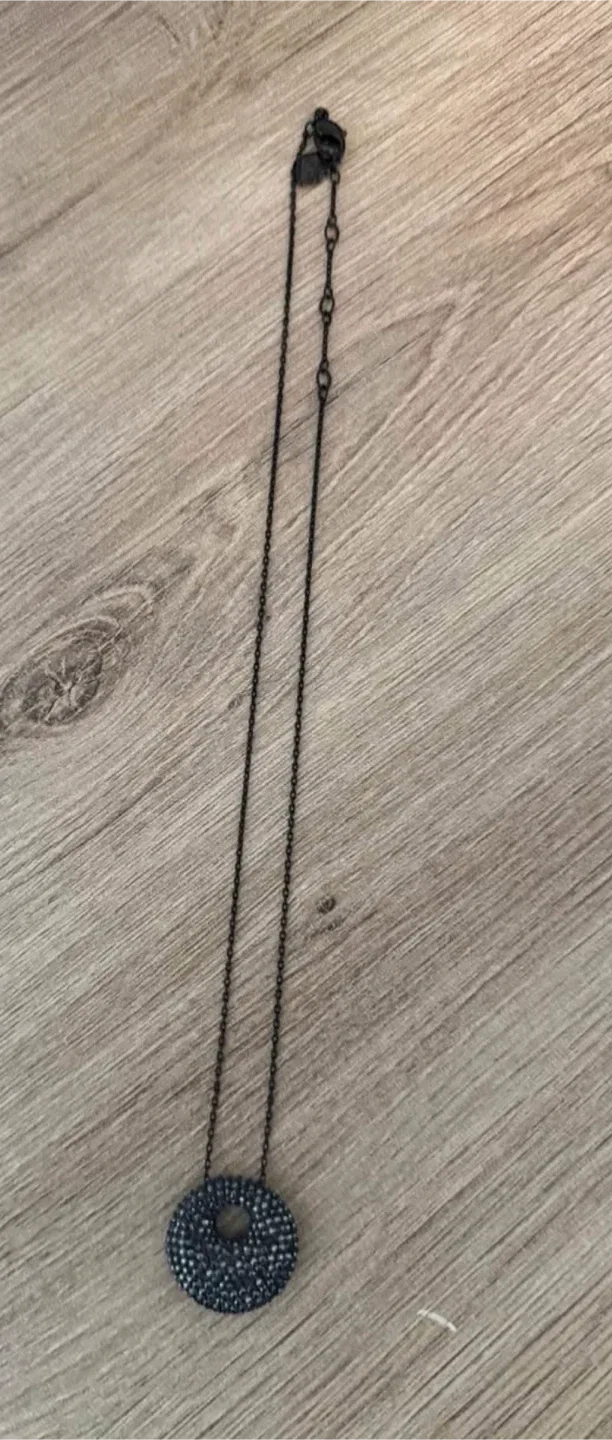 Swarovski Black Circle Pendant Necklace