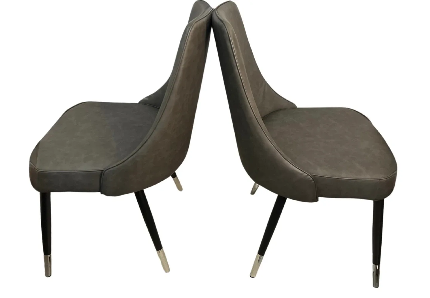 Set of 2 Gray Upholstered Dining Chairs image indicator(2)
