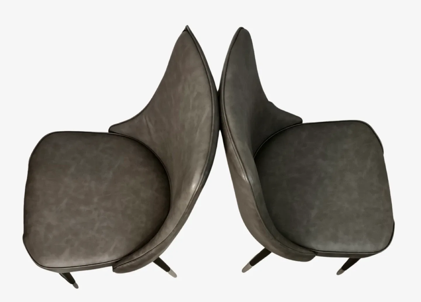 Set of 2 Gray Upholstered Dining Chairs image indicator(4)