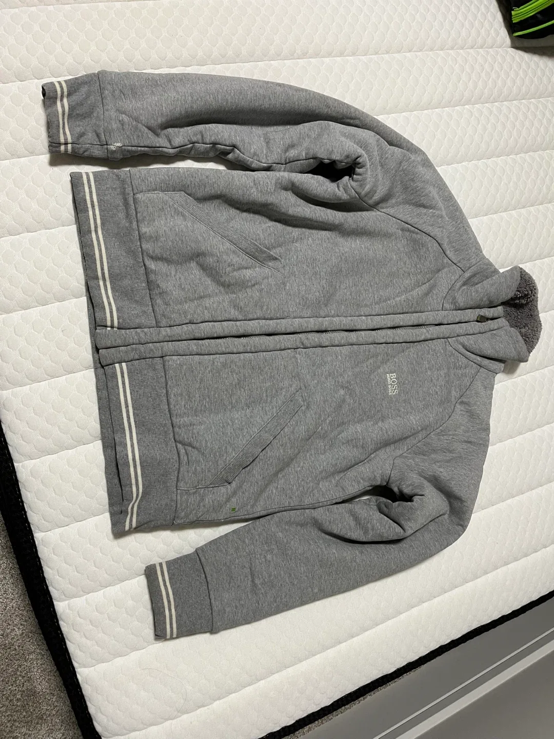 Hugo Boss Grey Zip Up Sweater