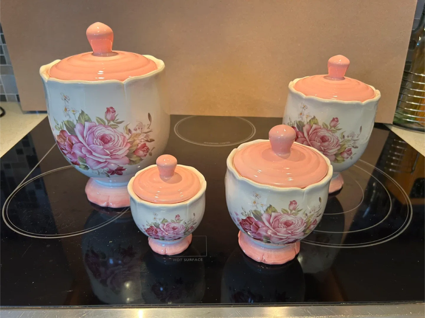 Floral Canister Set & Swan Decor image indicator(2)