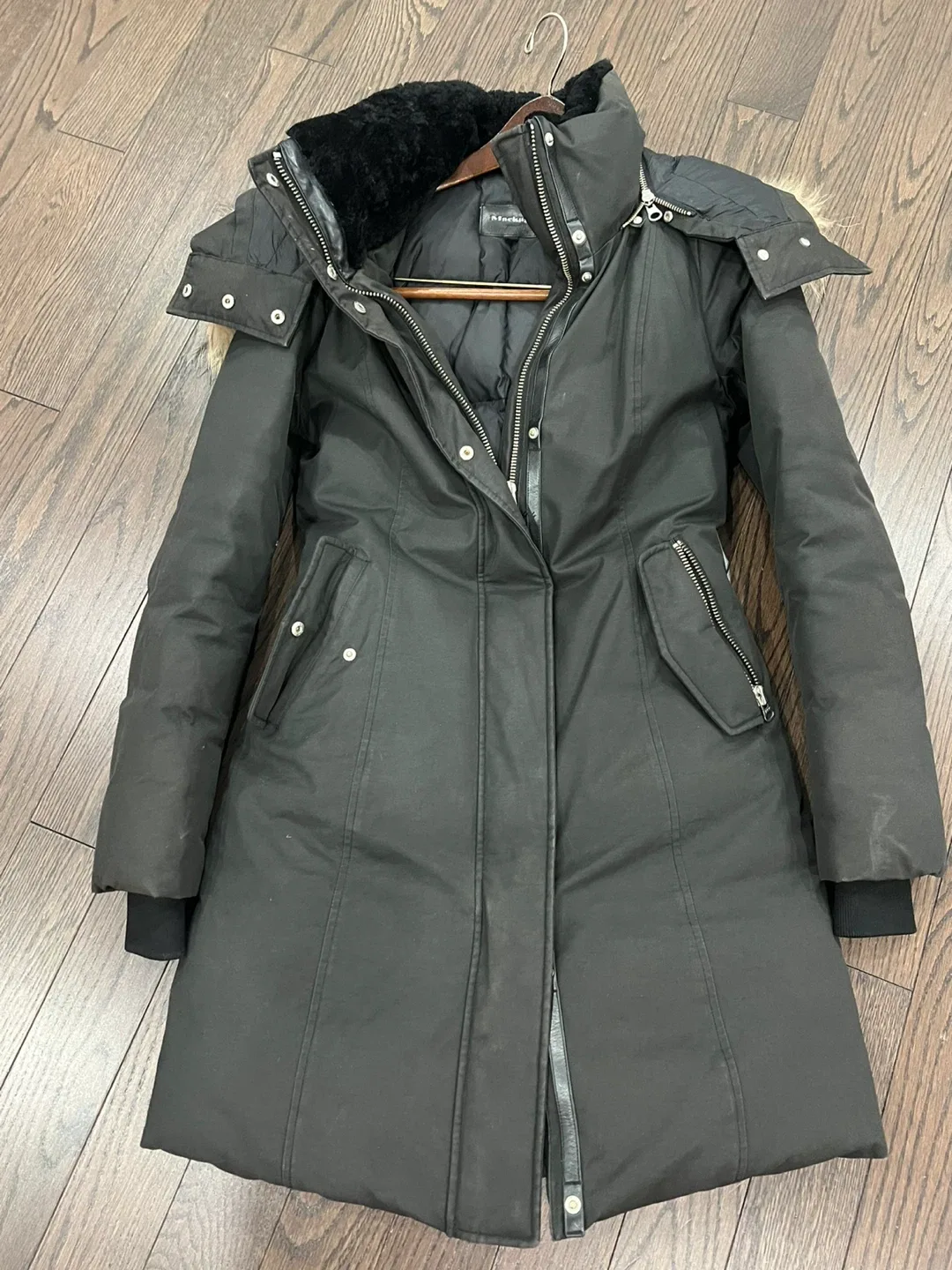 Mackage XS Black Down Parka with removable hood