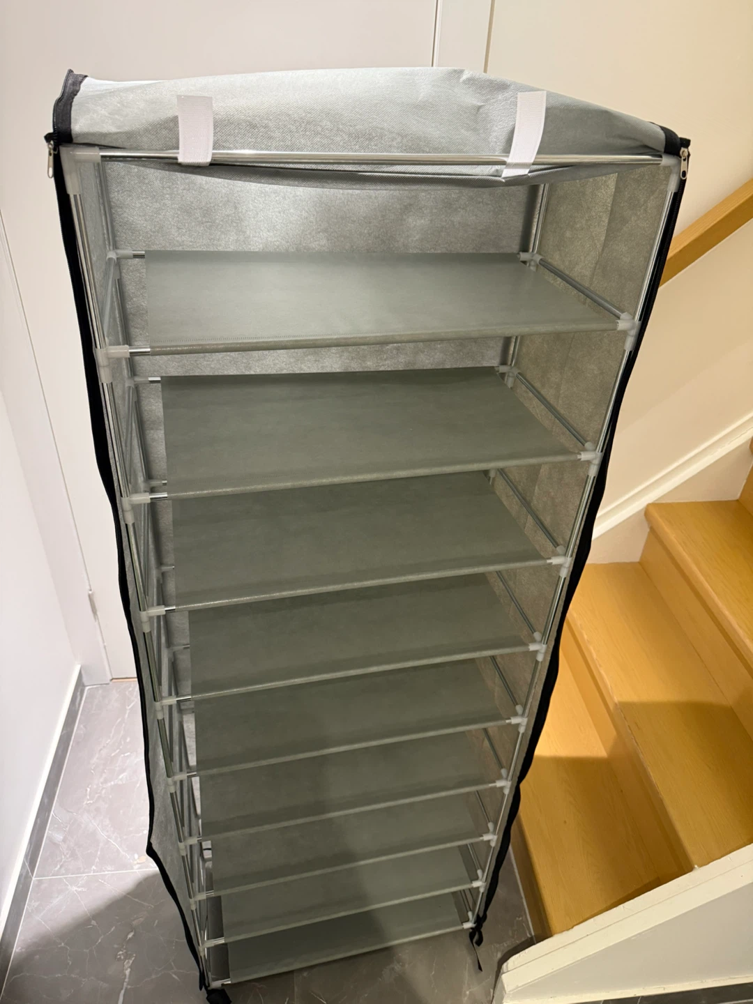Grey 9-Tier Shoe Rack - photo 2