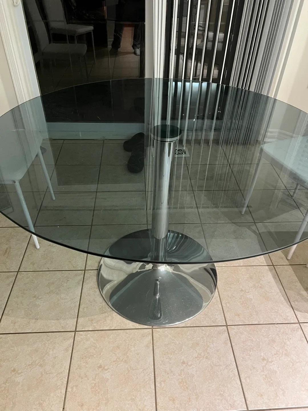 Round Glass Top Dining Table