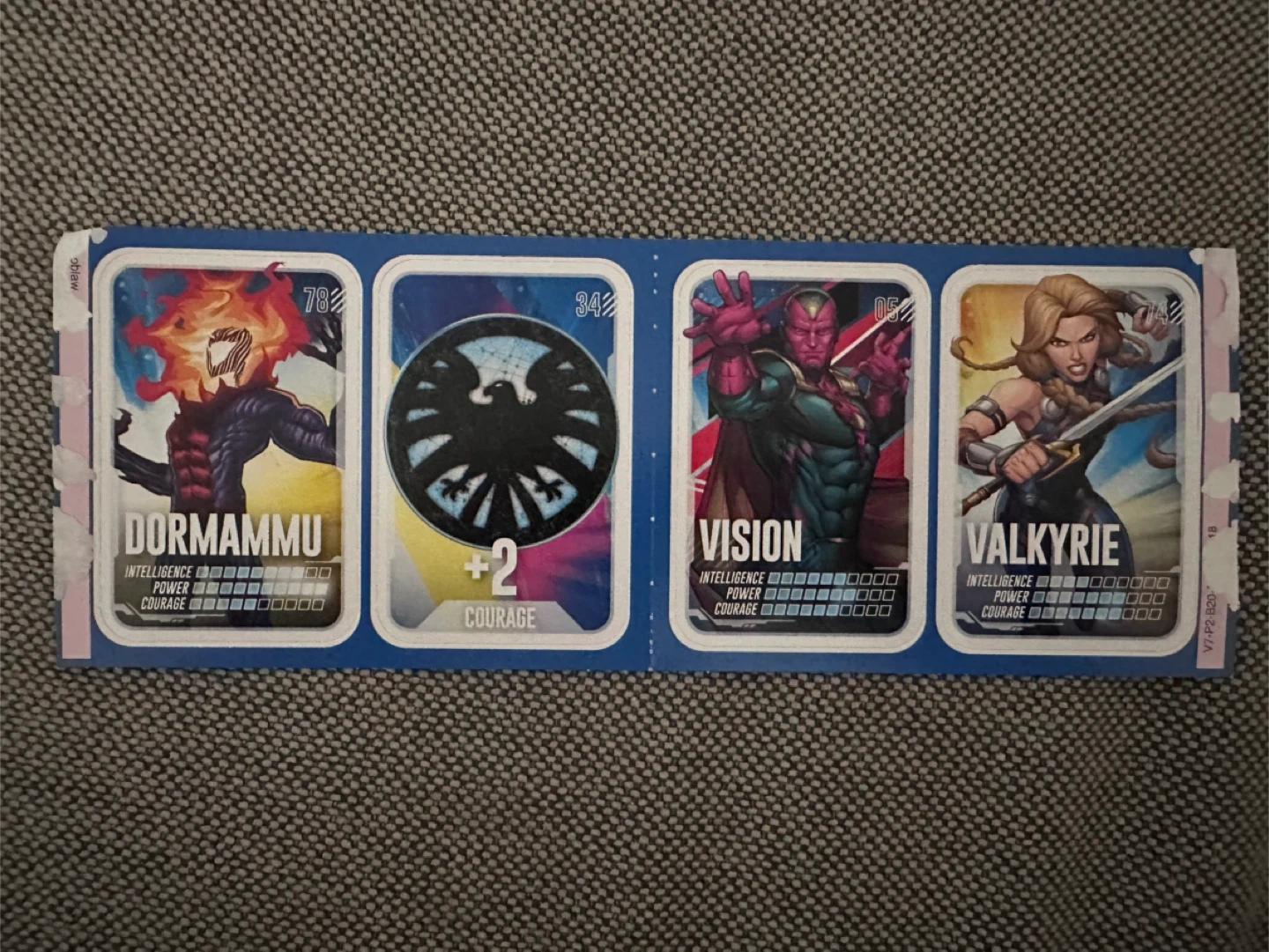Marvel Dormammu, Vision, Valkyrie Cards