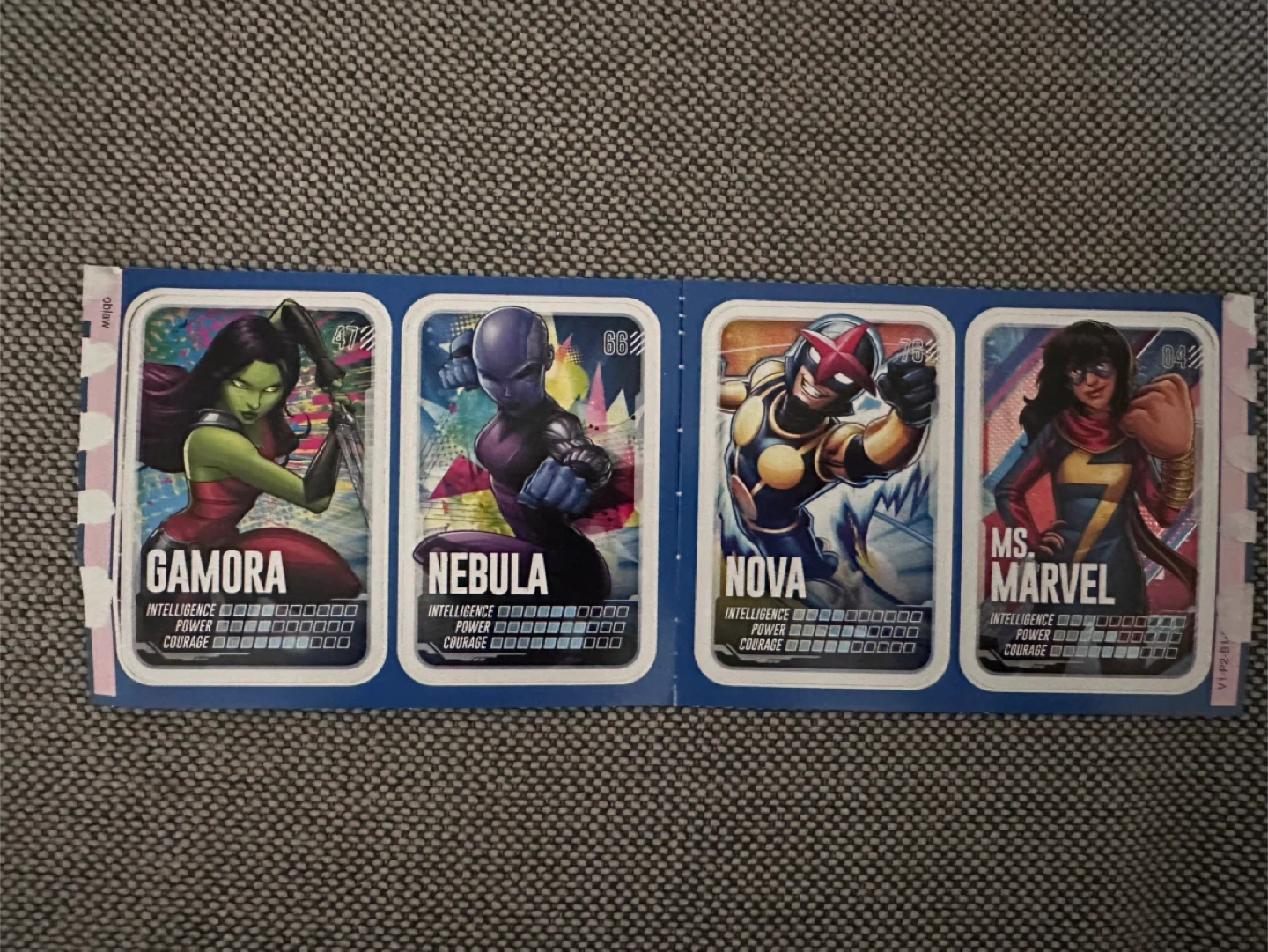 Marvel Trading Cards - Gamora, Nebula, Nova, Ms. Marvel