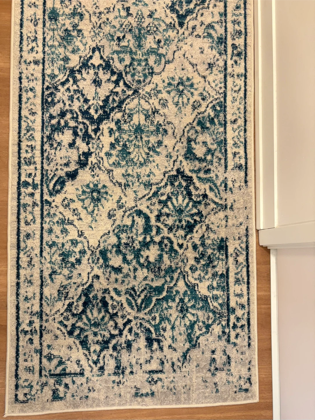 Quality Vintage Distressed Rug 2'7"x9' Grey/Blue