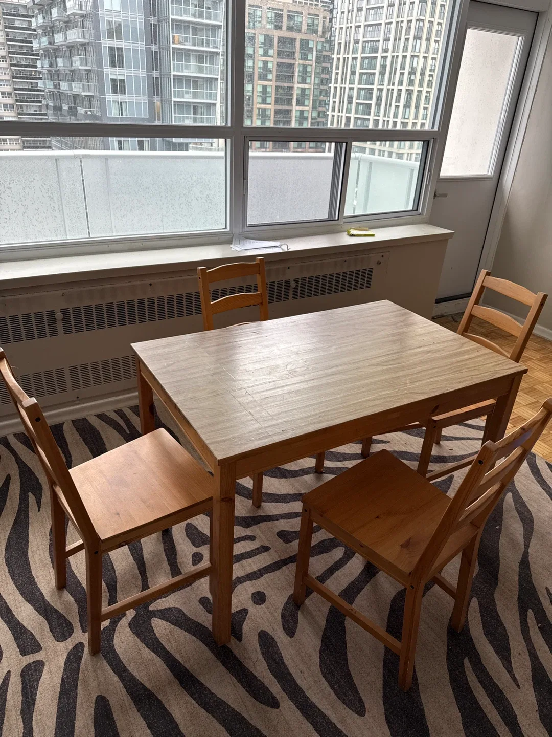 Wooden Table and Chairs Set