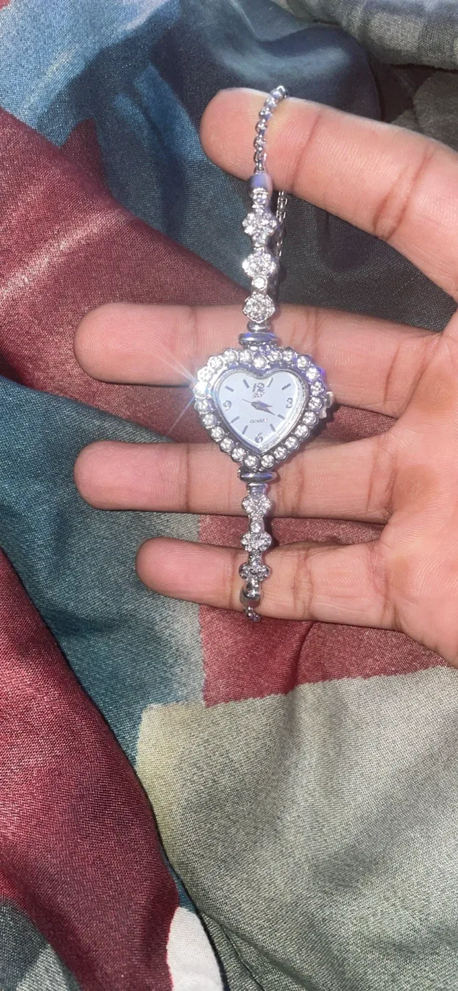 Geneva Platinum Heart Watch