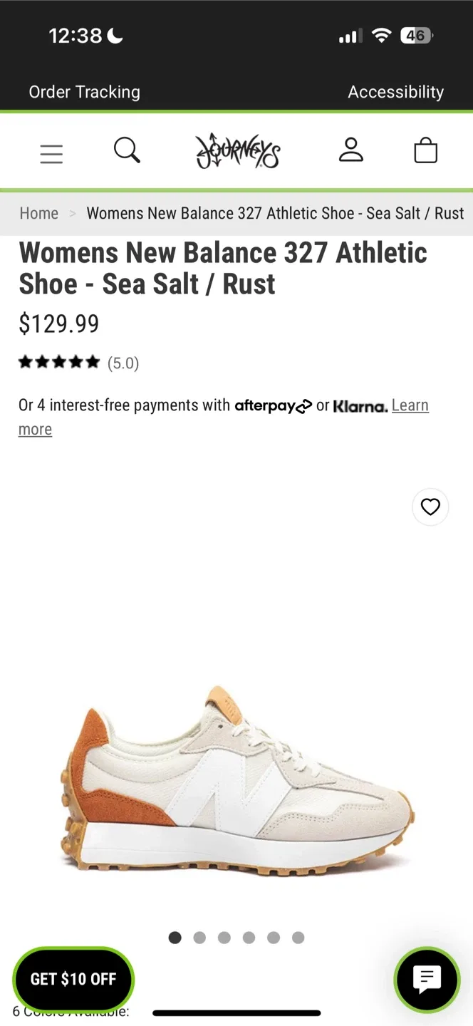 New Balance 327 Women's Size 7 - Beige/White