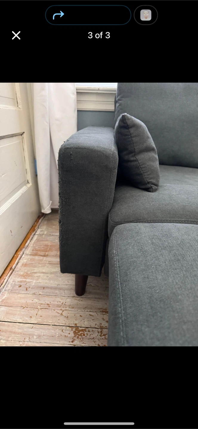Grey couch with ottoman . Easy garage pick up - photo 2